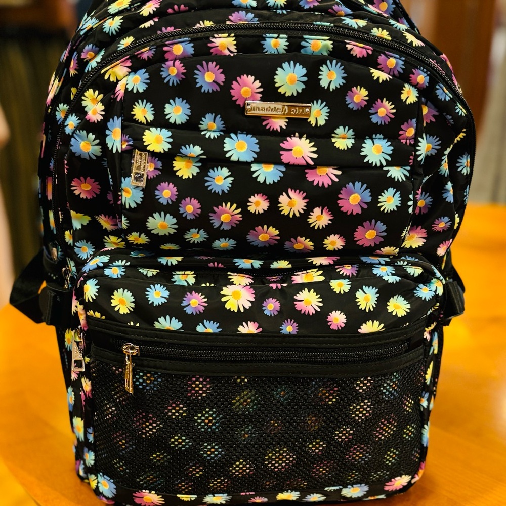 MADDEN GIRL Black and Yellow Backpack Fun Design